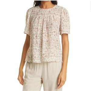 Rails Kinley Floral Print Blouse - Cream and Pink